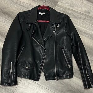 Black faux Leather Biker Jacket